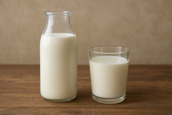 Bouteille et verre de lait