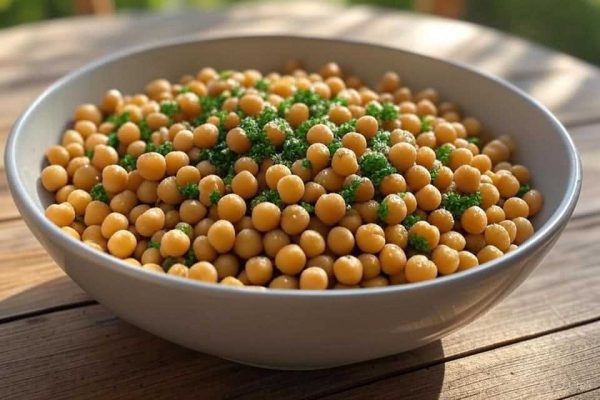 Assiette de pois chiches aux herbes