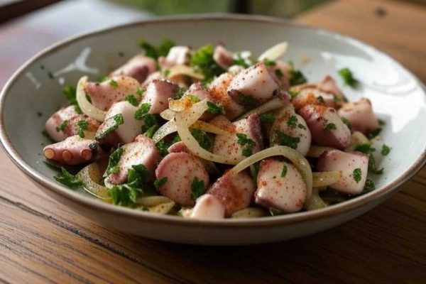 Assiette de salade de poulpe