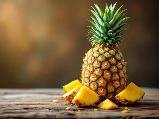 Ananas entier et en morceaux