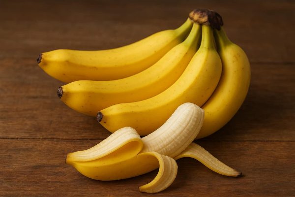 Plusieurs bananes dont une épluchée