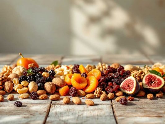 Collection de fruits secs